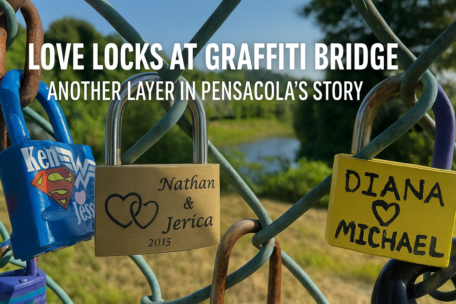 Love Locks at Graffiti Bridge: Another Layer in Pensacola's Story Love Locks at Graffiti Bridge: Another Layer in Pensacola's Story