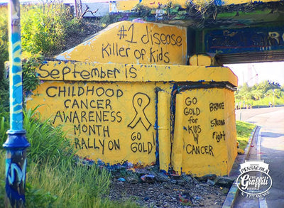 The Graffiti Bridge helps celebrate Childhood Cancer Awareness Month.