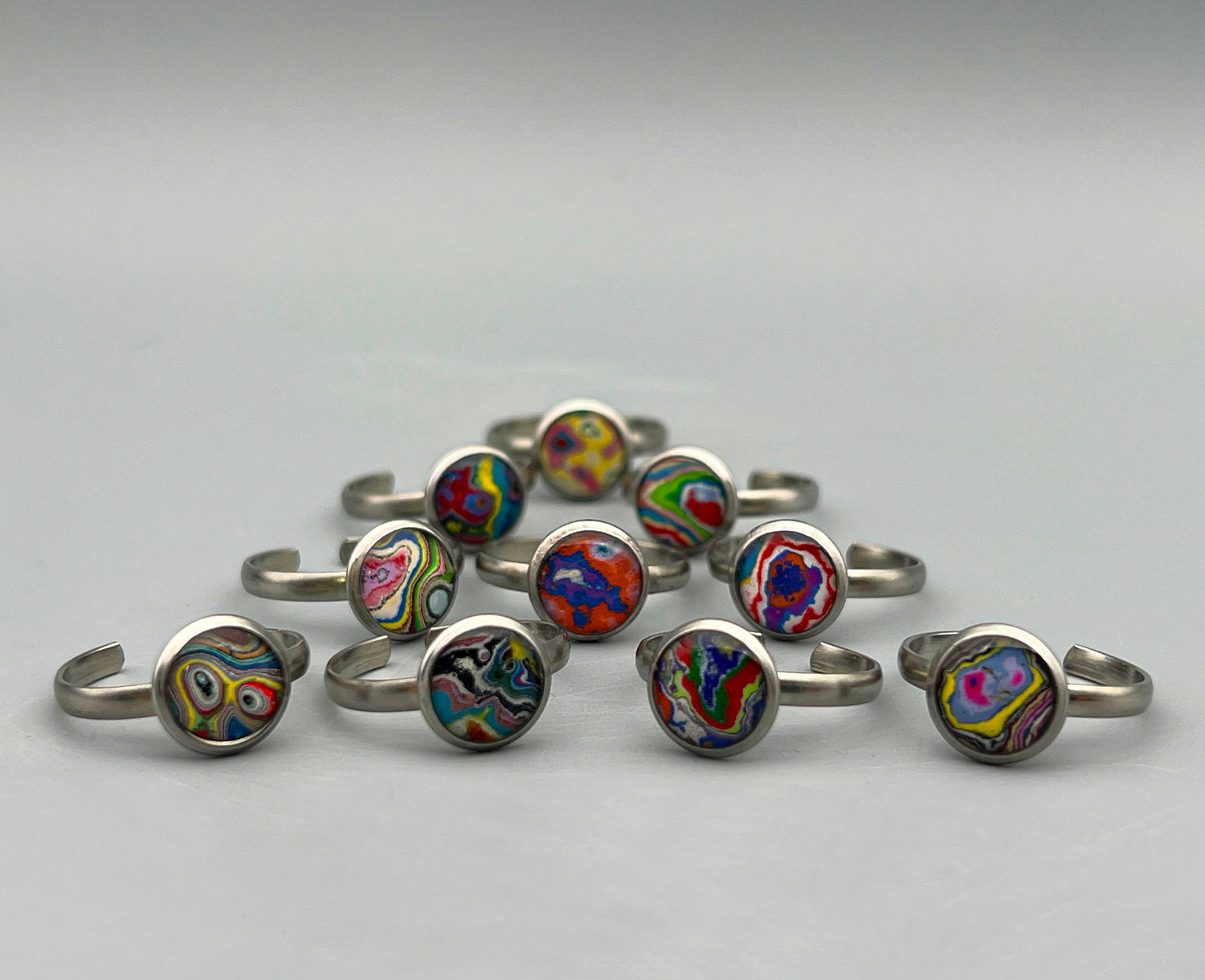 Adjustable Graffiti Rings