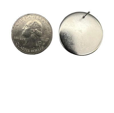 Circle Stud Drop Earrings (25mm)