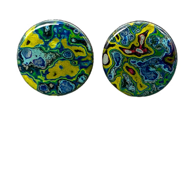 Circle Stud Drop Earrings (25mm)