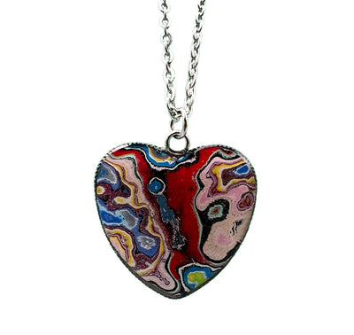 Heart Charm (1") and Necklace 18" Stainless Steel