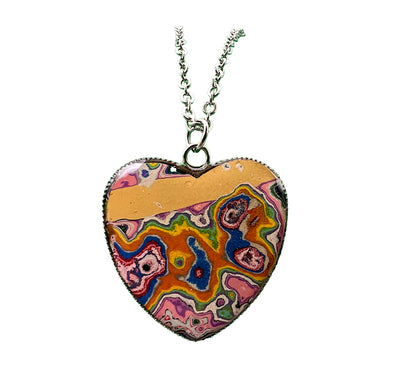 Heart Charm (1") and Necklace 18" Stainless Steel