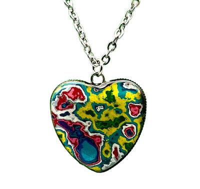 Heart Charm (1") and Necklace 16" Stainless Steel