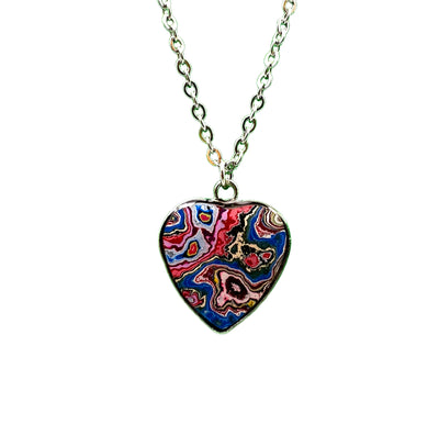 Heart Charm (20mm) and Necklace 16" Stainless Steel