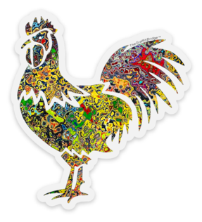 Rooster Sticker Art (Clear)