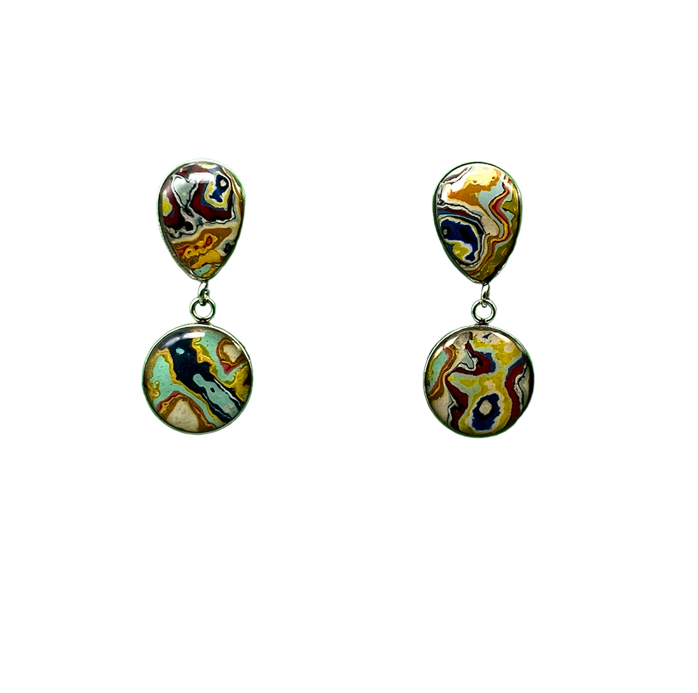 Tear Drop Stud (10mm) w/ Circle Dangle (13mm)