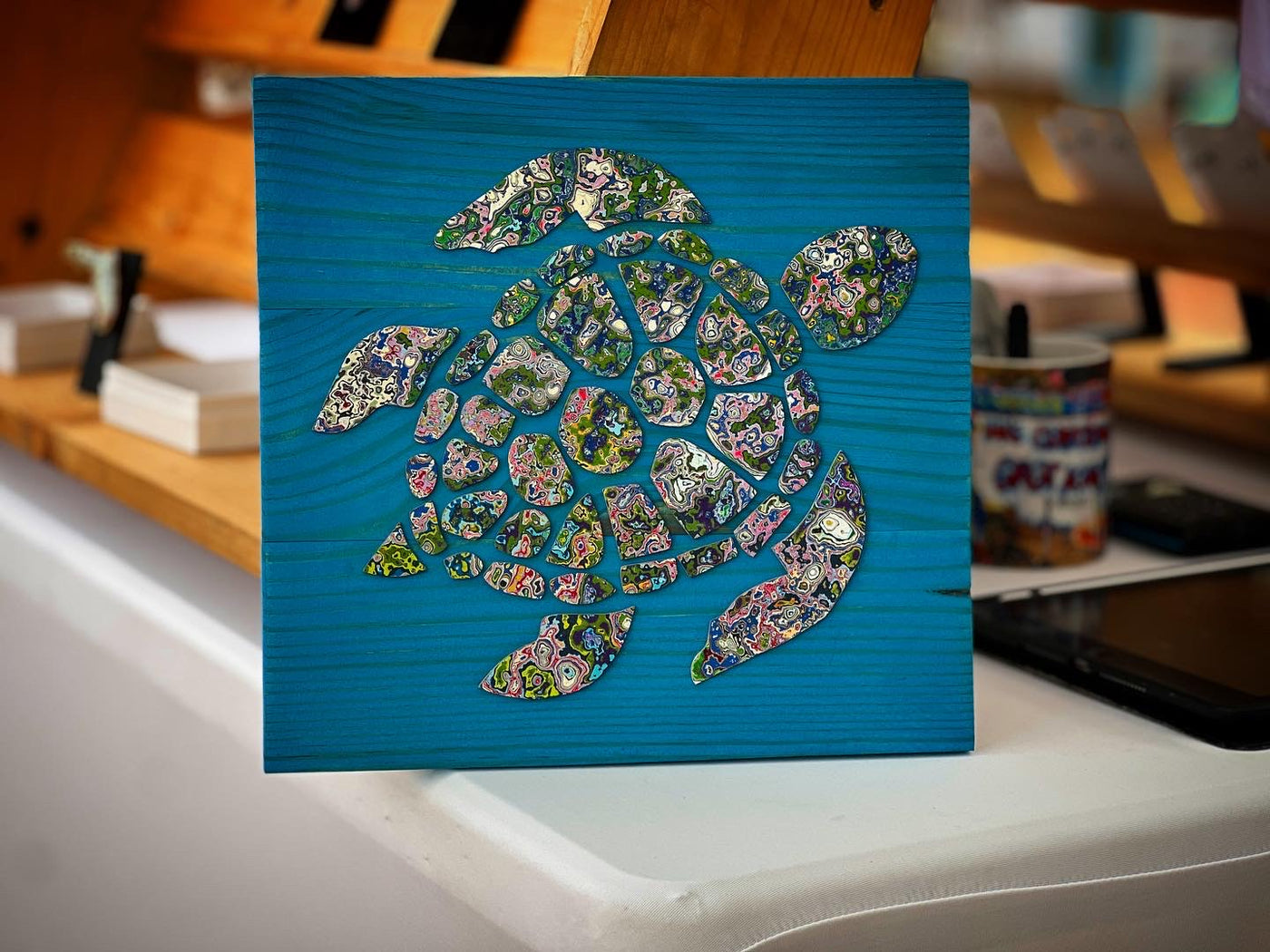 10” Sea Turtle (blue stain)